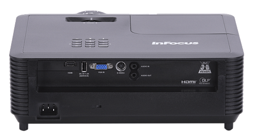 INFOCUS IN116AA (Full3D)DLP,3800ANSILm,WXGA,(1.54-1.72:1),30000:1,HDMI1.4,1хVGA,S-video,Audioin,Audioout,USB-A(power),3W,лампадо15000ч.,2.6кг