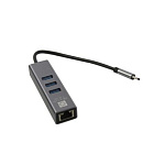 5bites Кабель-адаптер UA3C-45-12BK USB3.1 сетевая карта / 3*USB3.0 / RJ45 1G / AL / GREY