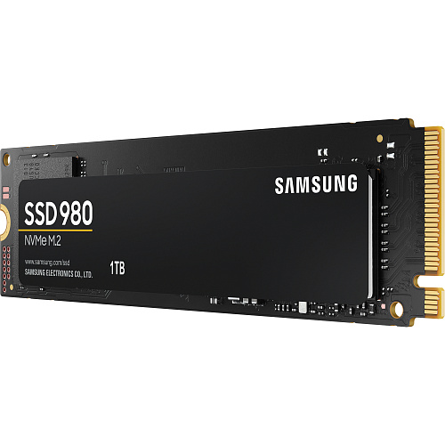 Твердотельные накопители/ Samsung SSD 980, 1000GB, M.2(22x80mm), NVMe 1.4, PCIe 3.0 x4, 3-bit MLC, R/W 3500/3000MB/s, IOPs 500 000/480 000, TBW 600,