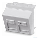 Cabeus FP-A-45-2M Вставка 45x45 (Mosaic) для 2 модулей формата Keystone Jack, угловая