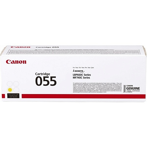 Canon 055 Y Тонер-картридж для Canon LBP66x/MF74x, (2100 стр.), желтый