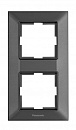 Рамка Panasonic Arkedia Slim WNTF08122DG-RU 2x вертикальный монтаж пластик дымчатый (упак.:1шт)