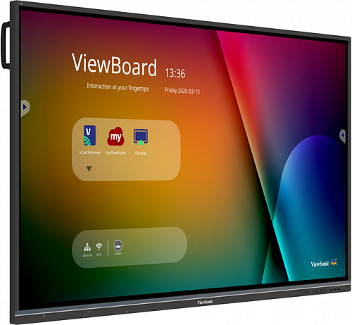 Viewsonic 75" Smart Board, DLED 4K Ultra HD 3840x2160, 350 nits, 5000:1, 8ms, 178/178, 20 Points Multi Touch, 10Wx2 + subwoofer, VGA, 3*HDMI, Touch US