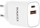 Сетевое зар./устр. Romoss AC20T 3A (PD) USB-C/USB-A универсальное белый