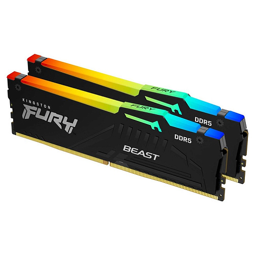 Память оперативная/ Kingston 64GB 6000MT/s DDR5 CL40 DIMM (Kit of 2) FURY Beast RGB XMP