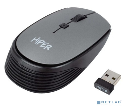 Мышь HIPER беспроводная HOMW-081 {1600dpi, серый, USB, 4кнп}