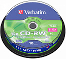 Диск CD-RW Verbatim 700Mb 12x Slim case (1шт) (43480)