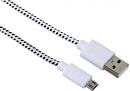 Кабель Hama FOB-20075 Cotton 00020075 micro USB B (m) USB A(m) 1м белый