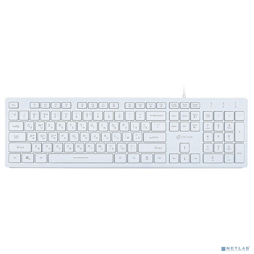 Клавиатура Oklick 550ML белый USB slim Multimedia LED [1061618]