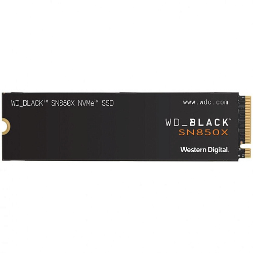 SSD WESTERN DIGITAL SN850X 1Тб M.2 Наличие PCIE NVMe 3D NAND Скорость записи 6300 Мб/сек. Скорость чтения 7300 Мб/сек. 2.38mm TBW 600 Тб WDS100T2X0E