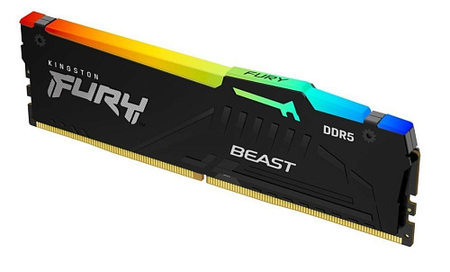 Память оперативная/ Kingston 16GB 5200MT/s DDR5 CL36 DIMM FURY Beast RGB EXPO