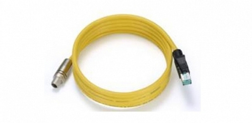 Кабель патч-корд Gigabit Ethernet M12 X-coded "папа" (8-конт.) в RJ45, длина 100 см, защита IP67
