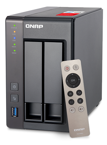 Сетевое хранилище без дисков SMB QNAP TS-251+-2G NAS, 2-tray w/o HDD. Quad-Core Intel Celeron J1900 2.0-2.42GHz, 2GB up to 8GB, HDMI-port. 4xUSB,