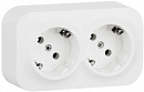Блок силов. Legrand Quteo 782237 2розет. двойн. откр. зазем. штор. IP20 белый (упак.:1шт)