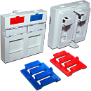 Вставка 45x45 на 2 кейстоуна, со шторкой, маркировкой и иконками, белая