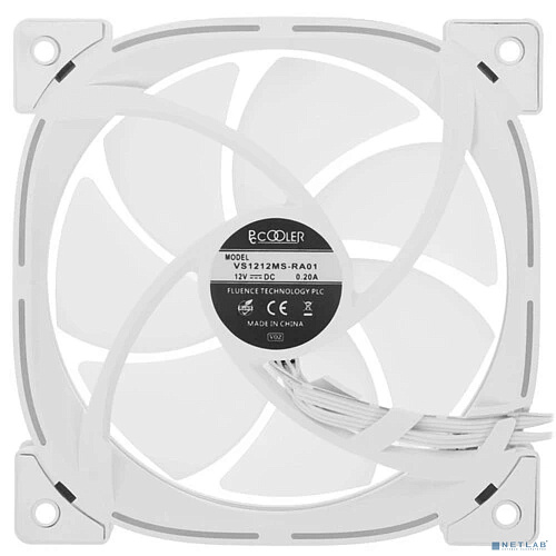 Кулер для корпуса/ PCCooler EF120 ARGB WH (120x120x25mm, 4-pin PWM, ARGB, 37.98CFM, 25.7dBA, 1500RPM, White)