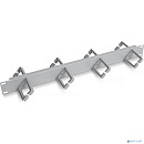 Cabeus JB08-1U-45-GY Кабельный органайзер горизонтальный 19" 1U двухсторонний, 8 пластиковых колец под углом 45 градусов