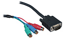 Переходный кабель Kramer Electronics C-GM/3RVF-1 VGA (Вилка) - 3 RCA (Розетки), 0.25 м