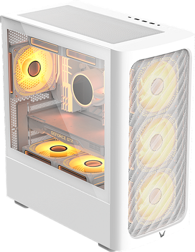 корпус Formula V Line Air Mesh G3 Plus White, MATX, Type-C*1, USB3.0*2, FRONT 3x120mm FRGB, REAR 1x120mm FRGB