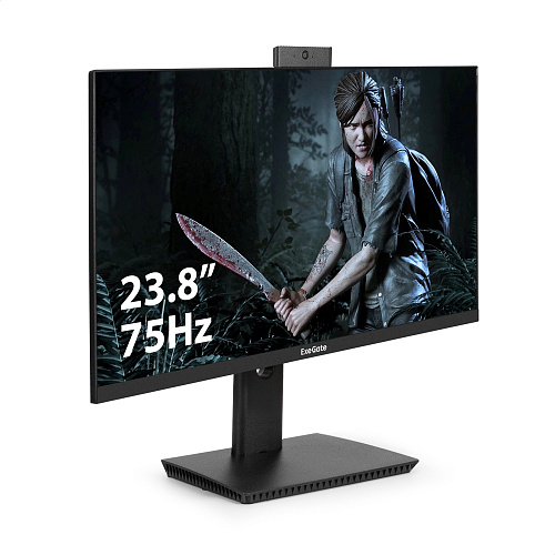 Монитор со встроенной веб-камерой и аудио 23.8" ExeGate SuperView EV2407T (IPS LED Grade A+, FHD, 1920x1080@75Гц, 16:9, 250cd/m2, 1000:1, 178°/178°, 5