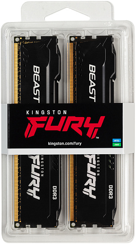 Память оперативная/ Kingston 8GB 1866MHz DDR3 CL10 DIMM(Kit of 2)FURYBeastBlack
