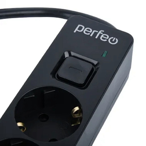 Perfeo сетевой фильтр "REAL STREAM, 3,0м, 5 розеток, 16А, 3500 Вт, тройная защита, черный. [PF_E1507]