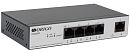 Коммутатор ORIGO Неуправляемый PoE-коммутатор, 4x1000Base-T PoE, 1x1000Base-T, PoE-бюджет 60 Вт, корпус металл