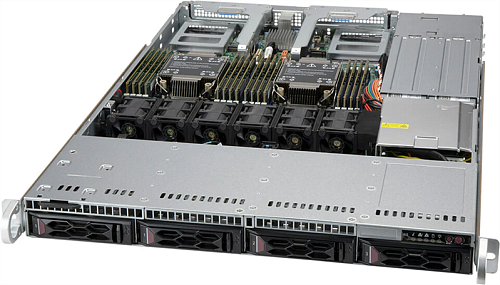 Сервер SUPERMICRO CloudDC SuperServer 1U 610C-TR 2x4310 12C 2.1GHz/4x32Gb RDIMM 3200(16xslots)/1xSM883 240GB SATA(4x3.5")/2x10Gbe RJ45/2x860W