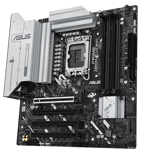Материнская плата ASUS PRIME Z890M-PLUS WIFI LGA1851 mATX 4xDDR5 4xPCIEx16 3xM.2 USB-C DP HDMI 2.5GLAN Wi-Fi 7