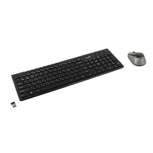 Клавиатура + мышь Genius Smart KM-8230 BLACK {USB,1 мини-ресивер на оба устройства,104 кл кнопка SmartGenius, мембранная,800-1600 DPI} [31340015408]