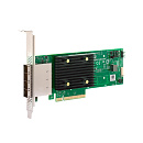 HBA-адаптер Broadcom 9500-16e SGL (05-50075-00 / 03-50075-00003) PCIe Gen4 x8 LP, Tri-Mode SAS/SATA/NVMe 12G HBA, 16port(4*ext SFF8644) , 3816 IOC, RE