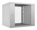 Cabeus WSC-05D-9U55/45 Шкаф телекоммуникационный настенный 19" 9U, серия LIGHT разборный, дверь стекло, цвет серый