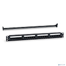 Cabeus PL-24-Cat.5e-Dual IDC Патч-панель 19" (1U), 24 порта RJ-45, категория 5e, Dual IDC, с задним кабельным организатором