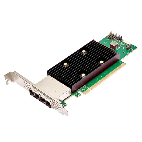 HBA-адаптер Broadcom 9600W-16e SGL (05-50108-00) PCIe Gen4 x16 LP, Tri-Mode SAS/SATA/NVMe 24G HBA, 16port(4*ext SFF8644)