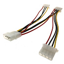 Espada Переходник питания для вентилятора 4pin на 3pin+4pin / 1big to 1big + 3pin, molex to molex + 3 pin / 2pin кабель / (E4pinM-3+4pin) (38512)