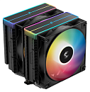 Кулер для процессора DEEPCOOL AG620 BK ARGB V2 LGA20XX/1700/1200/115X/AM5/AM4 (9шт/кор, TDP 260W, PWM, ARGB DUAL Fan 120mm, 6 тепл. трубок, черный) RE