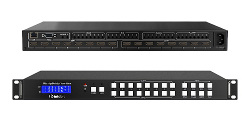 Матричный коммутатор 4K60 HDMI Infobit [iMatrix H88HAW], 8х8, 3840x2160/60Hz, бесподрывное переключение, аудио и ИК матрица, поддержка видеостены.