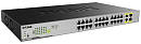 Коммутатор D-LINK Unmanaged Switch 24x1000Base-T PoE, 2xCombo 1000Base-T/SFP, PoE Budget 370W, metal case