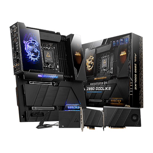 Материнская плата MSI MEG Z890 GODLIKE Z890, LGA1851, 4*DDR5, 2*PCIEx16, 1*PCIEx4, 8*M.2, 7*TypeC, 8*USB3.2Gen2, 4*USB3.2Gen1, 4*USB2.0, 4*SATA3.0, 10