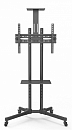 Мобильная стойка Wize Pro [M55] для дисплеев 32”– 65”, Max VESA 600x400 мм, высота 180 см, вертикальная регулировка, регулируемая полка для медиаплеер