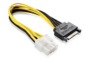 Кабель SATA питания 0.15 m GCR GC- ST219 SATA 15pin / ATX 8pin, медь, пакет