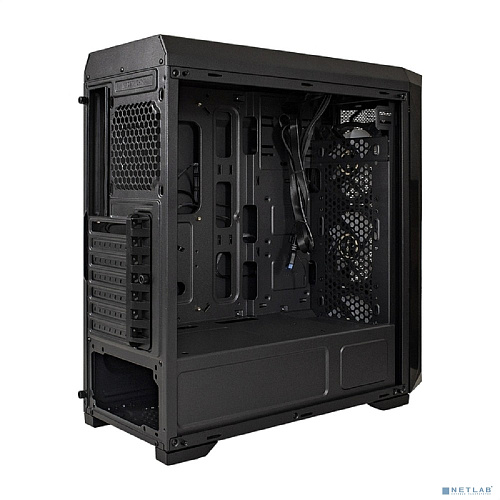 Exegate EX289023RUS Корпус Miditower ExeGate i3 NEO (ATX, без БП, 2*USB+1*USB3.0, HD аудио, черный, 3 вент. 12см с RGB подсветкой, контроллер + ПДУ, A