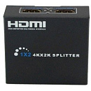 ORIENT HDMI 4K Splitter HSP0102HN, 1->2, HDMI 1.4/3D, UHDTV 4K(3840x2160)/HDTV1080p/1080i/720p, HDCP1.2, внешний БП-зарядник 1xUSB 5В/1A, метал.корпус