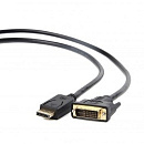 Кабель DisplayPort-DVI Gembird/Cablexpert 1.8м, 20М/25М, черный, экран, пакет(CC-DPM-DVIM-6/1.8M)