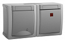 Блок Panasonic Pacific WPTC48052GR-RU розет./выкл. 1кл откр. IP54 серый матовый (упак.:1шт)