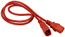 Шнур питания Шнур питания C13-C14, 3х0.75, 220В, 10А, красный, 1.5 метра
