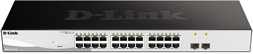 Коммутатор D-LINK Коммутатор/ DGS-1210-26/FL Managed L2 Switch 24x1000Base-T, 2x1000Base-X SFP, Surge 6KV, CLI
