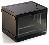 Шкаф коммутационный Hyperline (TWB-FC-1866-GP-RAL9004) настенный 18U 600x600мм пер.дв.стекл 60кг черный 920мм IP20 сталь
