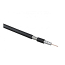 Hyperline COAX-RG6-100 кабель коаксиальный RG-6, 75 Ом (ТВ, SAT, CATV), жила - 18 AWG (1.02 mm, омедненная сталь), общий диаметр 6.9мм, PVC, черный (б