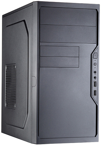 Корпус с блоком питания 500Вт./ Case Foxline FL-733 mATX case, black, w/PSU 500W 12cm, 1xPCIe(6+2pin), w/2xUSB2.0, w/pwr cord, w/o FAN